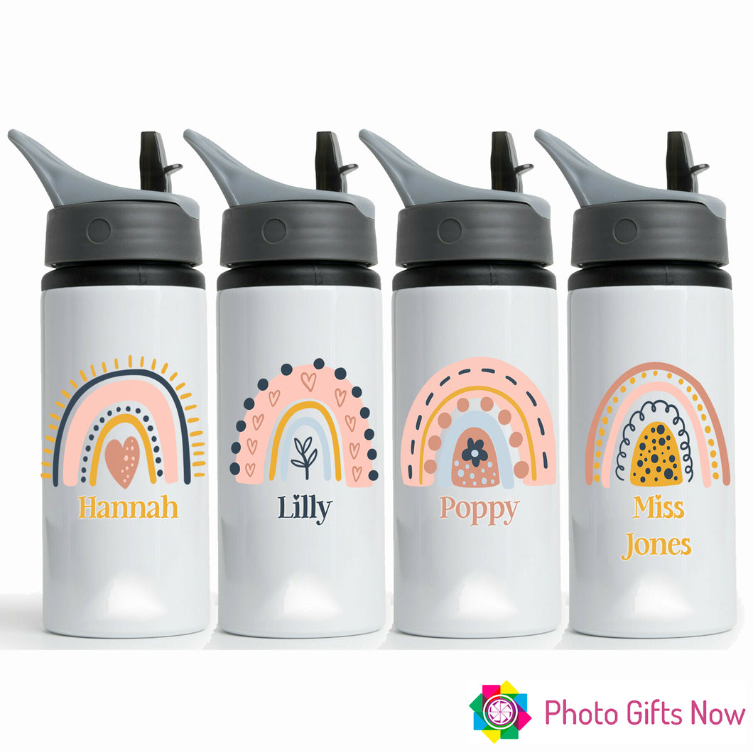 PERSONALISED Rainbow Water Bottle || 625ml, 600ml, 500ml ||  BPA free