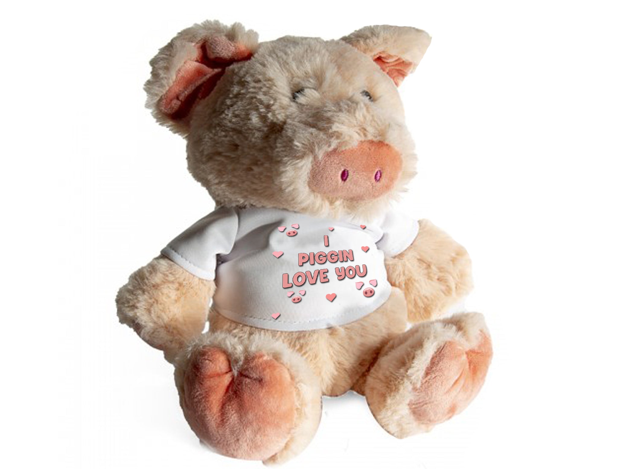 PERSONALISED I Pigging Love you Stuffed PIG Teddy with T-Shirt